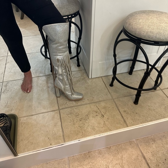 Beautiful swarkowski over the calf boots 4 inch heel 91/2 wide - Picture 5 of 15